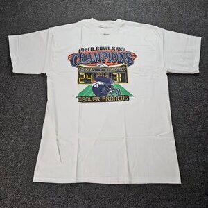 Vintage Broncos Shirt Mens Logo Super Bowl XXXII Champions
